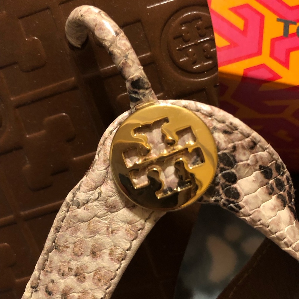 Tory Burch Thora Python Print Sandals - image 5